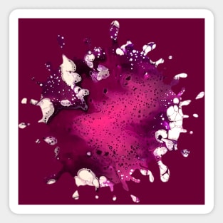 Maroon/Pink Acrylic Pour Painting Magnet